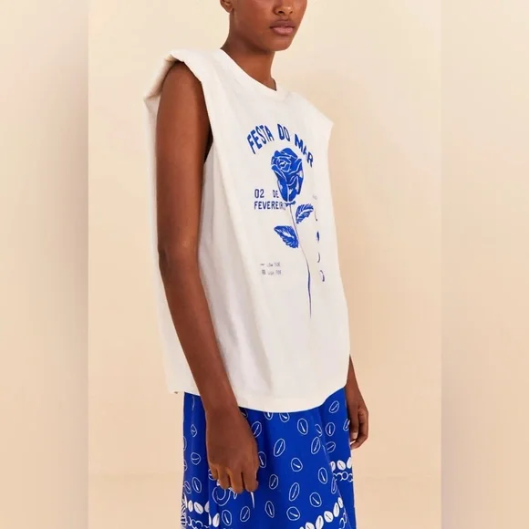 Farm Rio Festa Do Mar Organic Cotton T-Shirt - Picture 6 of 11